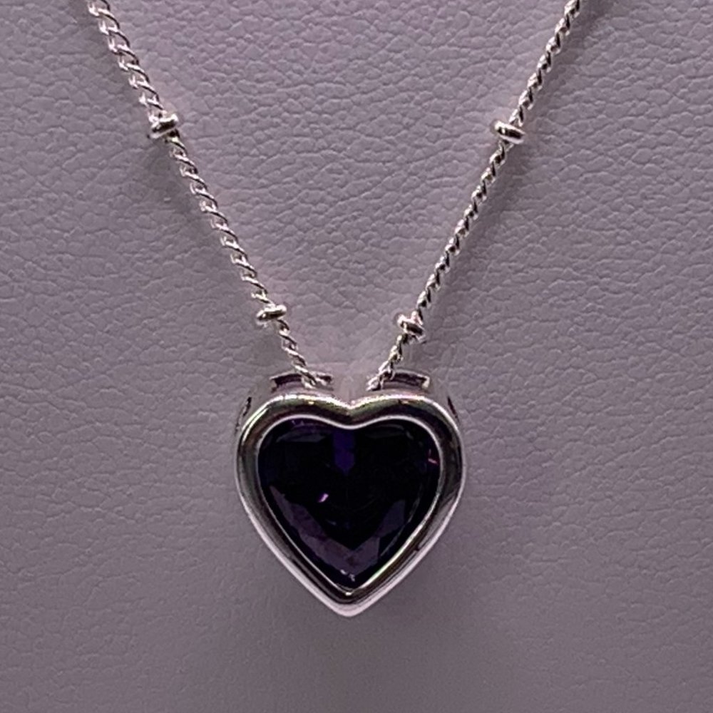 Purple Swarovski Crystal Heart with Stunning Silver Plated Necklace